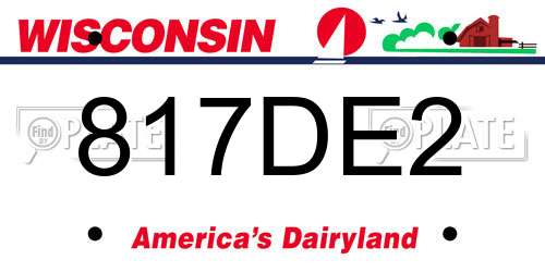 817DE2 Wisconsin License Plate