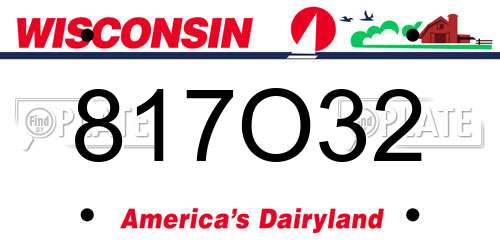 817O32 Wisconsin License Plate