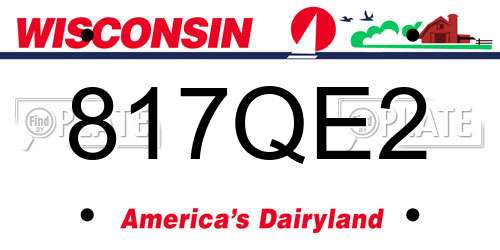 817QE2 Wisconsin License Plate