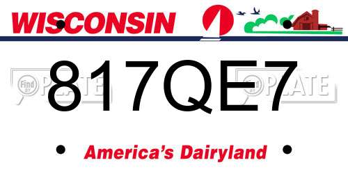 817QE7 Wisconsin License Plate