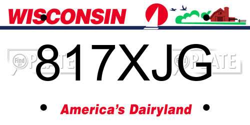 817XJG Wisconsin License Plate