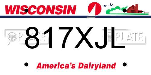 817XJL Wisconsin License Plate