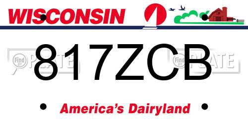 817ZCB Wisconsin License Plate