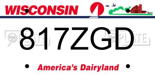 817ZGD Wisconsin License Plate
