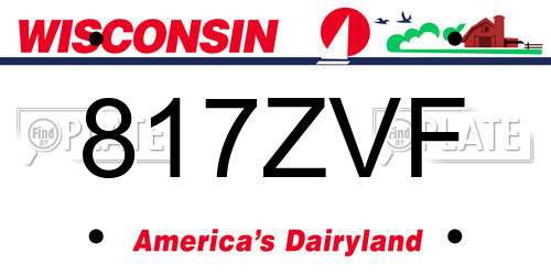 817ZVF Wisconsin License Plate