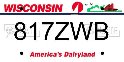 817ZWB Wisconsin License Plate