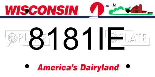 8181IE Wisconsin License Plate