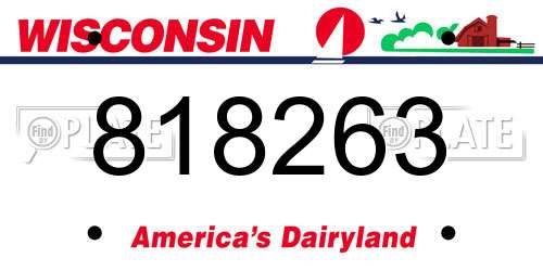 818263 Wisconsin License Plate