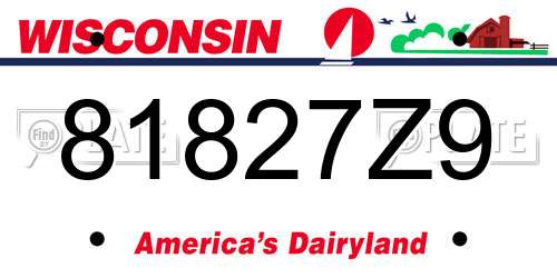 81827Z9 Wisconsin License Plate
