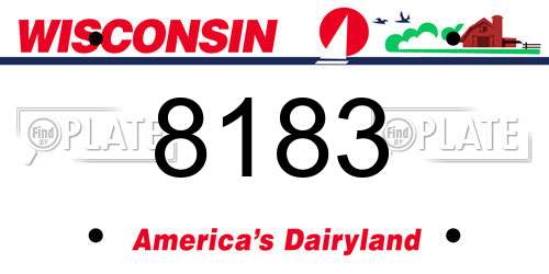 8183 Wisconsin License Plate