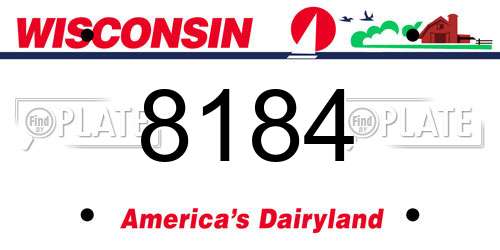 8184 Wisconsin License Plate