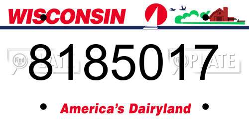 8185017 Wisconsin License Plate