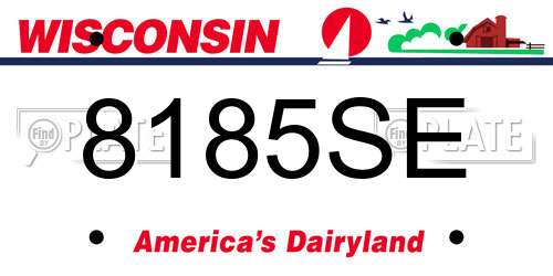8185SE Wisconsin License Plate