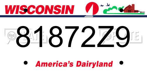 81872Z9 Wisconsin License Plate