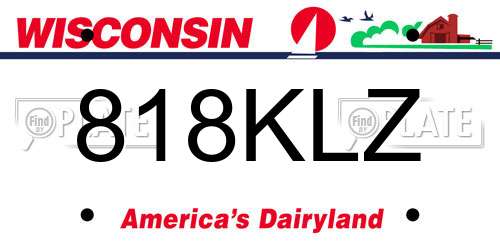 818KLZ Wisconsin License Plate