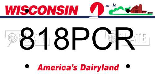 818PCR Wisconsin License Plate