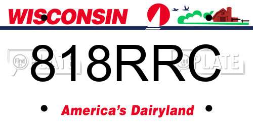 818RRC Wisconsin License Plate