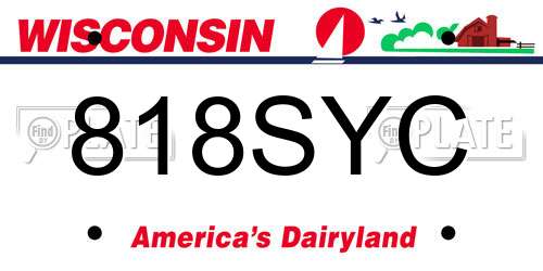 818SYC Wisconsin License Plate