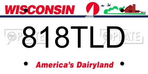 818TLD Wisconsin License Plate