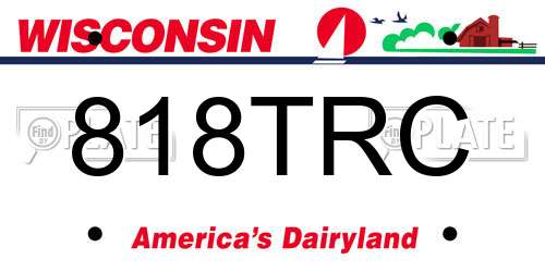 818TRC Wisconsin License Plate