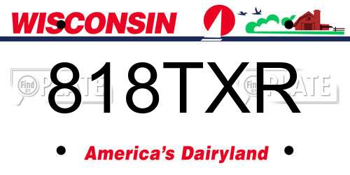 818TXR Wisconsin License Plate