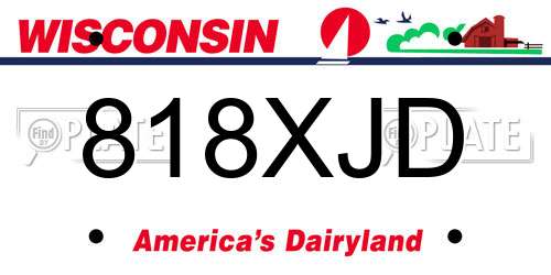 818XJD Wisconsin License Plate