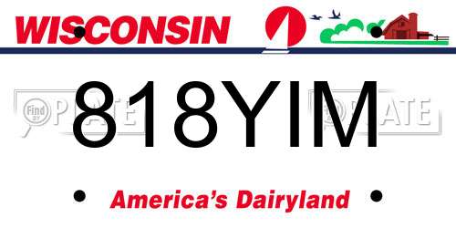 818YIM Wisconsin License Plate