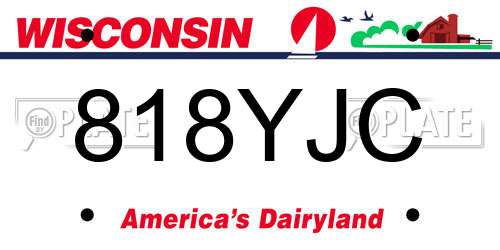 818YJC Wisconsin License Plate