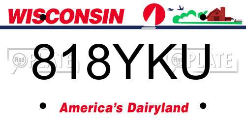 818YKU Wisconsin License Plate