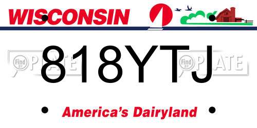 818YTJ Wisconsin License Plate