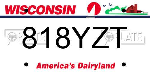 818YZT Wisconsin License Plate
