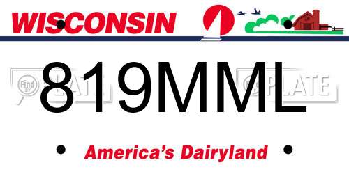 819MML Wisconsin License Plate
