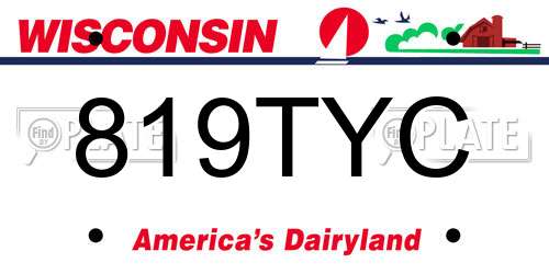 819TYC Wisconsin License Plate