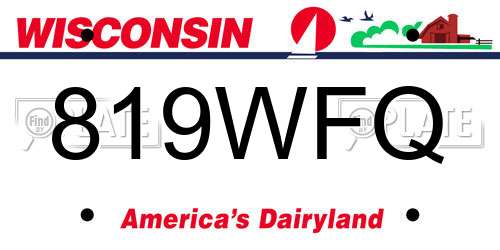 819WFQ Wisconsin License Plate