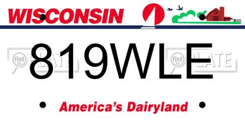 819WLE Wisconsin License Plate