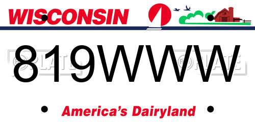 819WWW Wisconsin License Plate