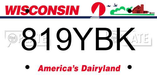 819YBK Wisconsin License Plate