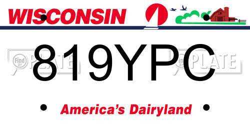819YPC Wisconsin License Plate