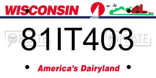 81IT403 Wisconsin License Plate