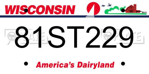 81ST229 Wisconsin License Plate