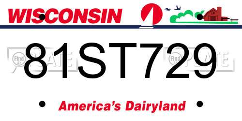 81ST729 Wisconsin License Plate