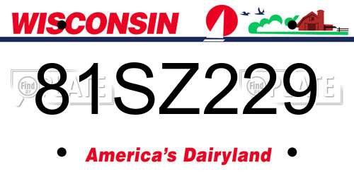 81SZ229 Wisconsin License Plate