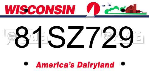 81SZ729 Wisconsin License Plate