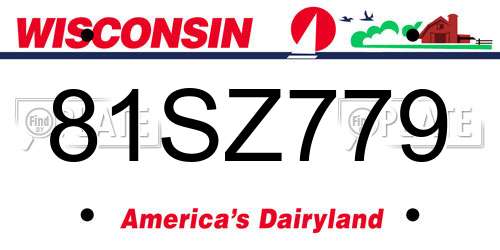 81SZ779 Wisconsin License Plate