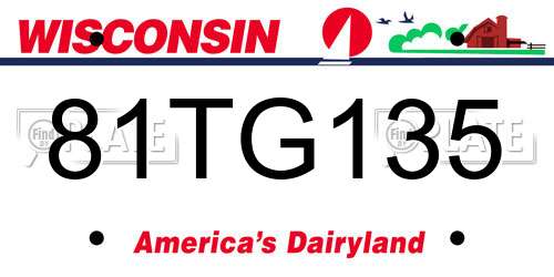 81TG135 Wisconsin License Plate