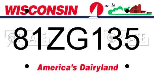 81ZG135 Wisconsin License Plate
