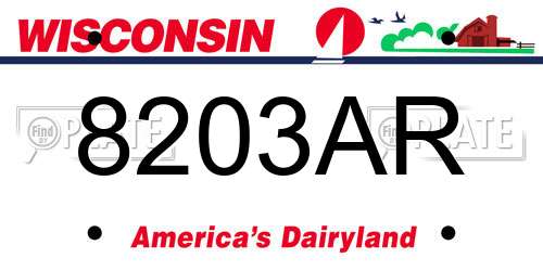 8203AR Wisconsin License Plate