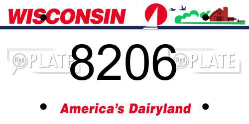 8206 Wisconsin License Plate