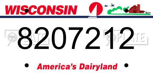 8207212 Wisconsin License Plate
