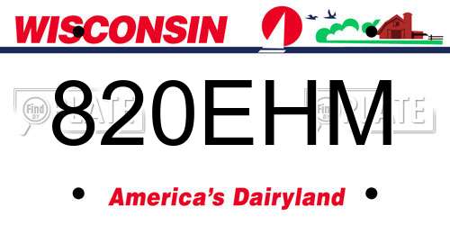820EHM Wisconsin License Plate